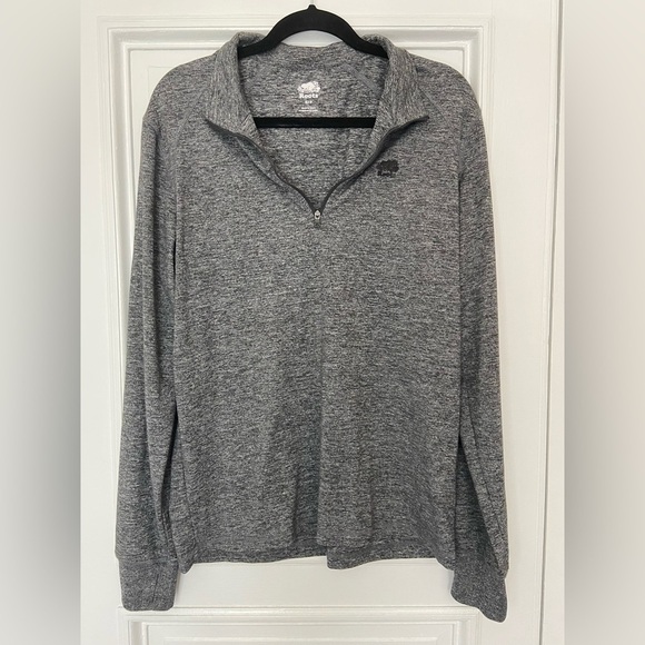 Roots Other - Roots Athletic Lightweight Heathered Gray Quarter Zip Long Sleeve Workout Jacket